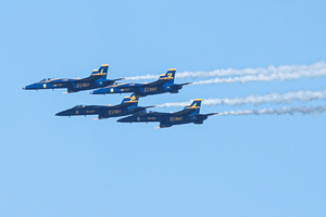The fighter jets of Blue Angels perform over the skies of San Francisco. Crowds gather along the waterfront to watch the San Francisco Fleet Week Air Show as aircraft, including the U.S. Navy Blue Angels, performed in the skies over the city. The annual event is part of San Francisco Fleet Week, which celebrates the U.S. military and honors the men and women serving in the armed forces.