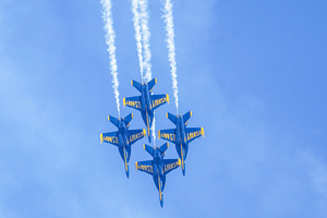 The fighter jets of Blue Angels perform over the skies of San Francisco. Crowds gather along the waterfront to watch the San Francisco Fleet Week Air Show as aircraft, including the U.S. Navy Blue Angels, performed in the skies over the city. The annual event is part of San Francisco Fleet Week, which celebrates the U.S. military and honors the men and women serving in the armed forces.