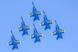 The fighter jets of Blue Angels perform over the skies of San Francisco. Crowds gather along the waterfront to watch the San Francisco Fleet Week Air Show as aircraft, including the U.S. Navy Blue Angels, performed in the skies over the city. The annual event is part of San Francisco Fleet Week, which celebrates the U.S. military and honors the men and women serving in the armed forces.