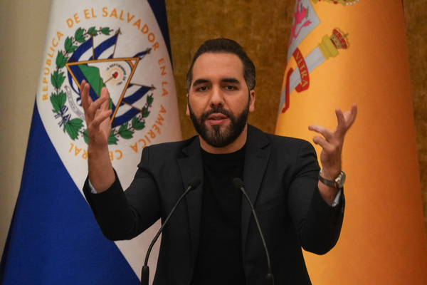 Salvadoran President Nayib Bukele speaks during a press conference following the signing of a memorandum of understanding between the Salvadoran government and Grupo Cox. Executive Chairman of Cox Enrique José Riquelme and Salvadoran President Nayib Bukele execute a $2.9 billion strategic infrastructure pact during a signing ceremony in San Salvador. The public-private partnership will develop solar power generation, liquefied natural gas facilities, grid-scale energy storage, and water management systems across El Salvador over the next three years.