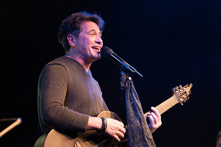 Singer David Jimenez known as David DeMaría, performs at Sala Galileo de Madrid.