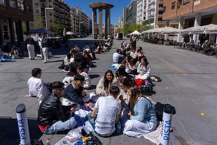 Rosalía fans wait for the doors of the Palacio de los Deportes in Madrid to open. Rosalía fans gathered around the Palacio de los Deportes ahead of the second of four concerts the Catalan singer will give in Madrid.