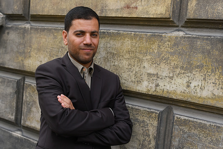Syrian Doctor Mansour Al Atrash poses for a portrait at the Polish Medical Mission in Krakow. 
Polish Medical mission established a cooperation in the end of 2016 with Syrian NGO Balsam founded by Doctor Mansour Al Atrash. The cooperation provides prostheses for women and children who lost their limbs as a result of bombardments.