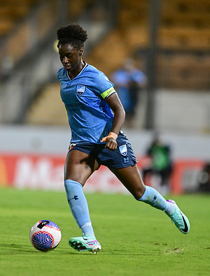 Princess Megan Ategbayan Ibini-Isei of Sydney FC team is seen in action during the Women's A-League 2023/24 season round 9 match between Sydney FC and Brisbane Roar FC held at the Leichhardt Oval. Final score; Sydney FC 1:1 Brisbane Roar FC.