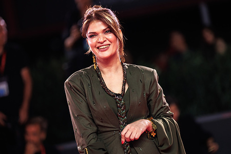 Iraqi actress Kanar Sarchl attends the red carpet of the film "No Paradise if You Are Killed by a Woman" at the 83rd Venice International Film Festival at the Sala Grande.