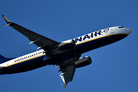 A Ryanair plane arrives at Marseille Provence Airport. To protest against the increase on ticket taxes, the low-cost airline Ryanair threatens to desert French airports.