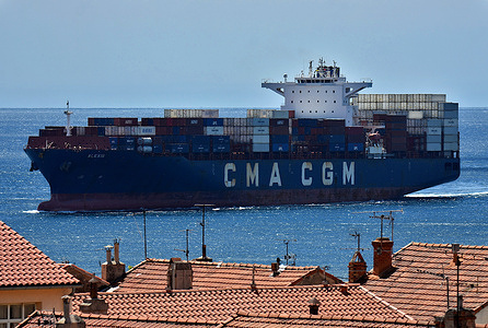 Container ship Alexis arrives at the French Mediterranean port of Marseille.