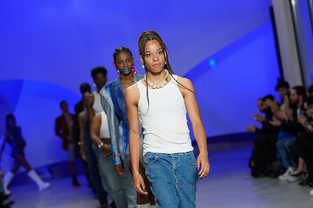 Models walk the runway at the Luis Borges fashion show during the ModaLisboa Core, Lisbon Fashion Week in Lisbon.