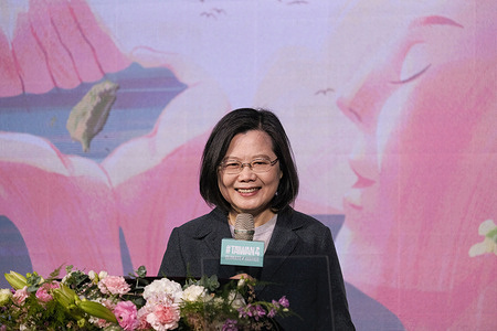 Tsai Ing-wen, President of Taiwan, gives a speech during a launch ceremony of the Taiwan Gender Equality Week on International Women's Rights Day in Taipei.