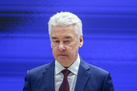 Sergei Sobyanin, the Mayor of Moscow, attends in the contract signing ceremony of the St. Petersburg International Economic Forum 2023 (SPIEF 2023).