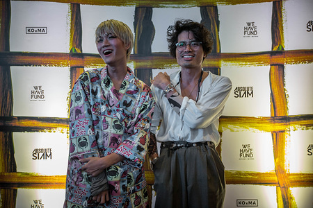 Models presents a creation made by Thai designers ‘Madaew’ Pichet Atilattana and Ong’ Kongpat Sakdapitak during the KOxMA project introduced by WeHaveFound.com and Siam Center. Madaew creates his own fashion using everyday life’s items representing rural Thailand such as mosquito net dress, bamboo chicken coop skirt and more, he believe that everyday items brings beauty in the ordinary life of Thai’s.