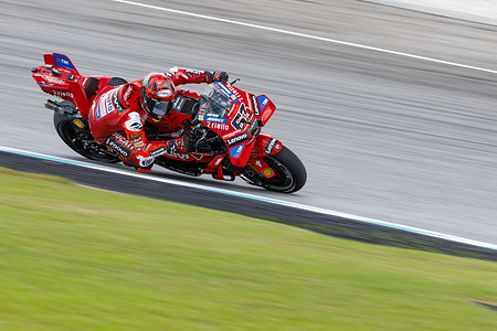 Number 63 Ducati Lenovo Team rider Francesco Bagnaia during practice 2 at the 2025 Petronas Grand Prix of Malaysia.