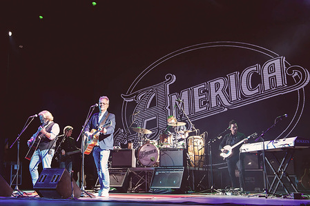America Rock band perform live on stage at Auditorium della Conciliazione in Rome.