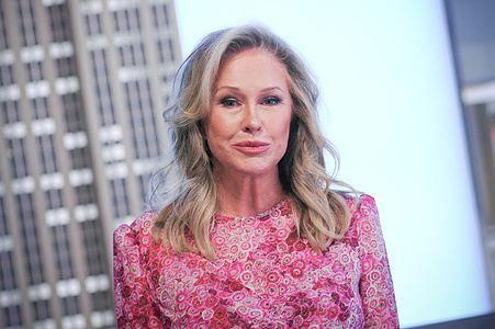 Actress Kathy Hilton of 'Real Housewives of Beverly Hills' visits the Empire State Building in New York City.