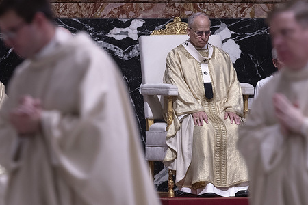 Pope Leo XIV presides over a Mass with the episcopal ordination of Monsignor Mirosław Stanisław Wachowsk in St. Peter's Basilica.