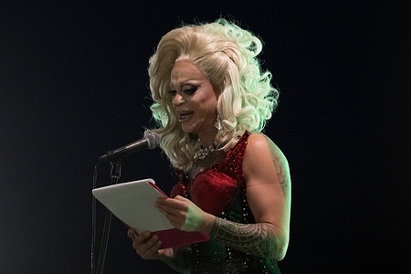 Drag Queen Priscilla seen on the stage during the pride parade. The first Pride event in the Calabrian regional capital took place in the Catanzaro Lido district in the city of Catanzaro. 5000 attended the parade, which moved from the seafront to the Teti area, where artists such as Big Mama, Karma B, and others performed.