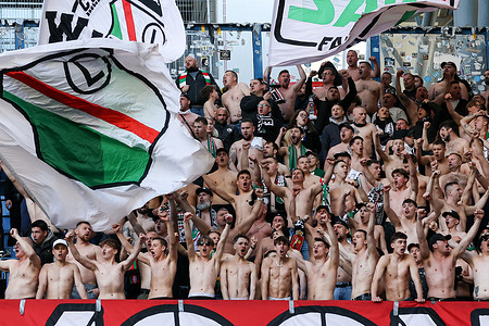 Fans of Legia Warszawa seen during Polish League PKO BP Ekstraklasa 2025/2026 football match between Lech Poznan and Legia Warszawa at Enea Stadium. Final Score; Lech Poznan 4:0 Legia Warszawa.