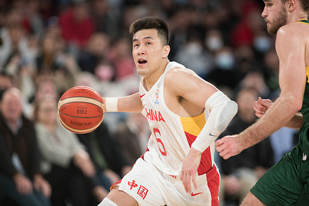 Ailun Guo of China Basketball team seen in action during the Window 3 of the FIBA Basketball World Cup 2023 Qualifiers held at the John Cain Arena.Final Score Australia 76:69 China.
