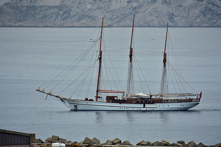 The three-masted sailing ship Baboon arrives at the French Mediterranean port of Marseille.
