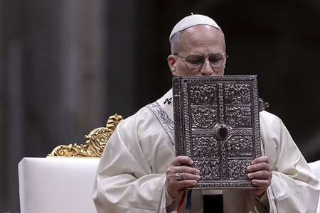 Pope Leo XIV leads a Mass on the Feast of the Presentation of the Lord and the 30th World Day for Consecrated Life in St. Peter's Basilica.