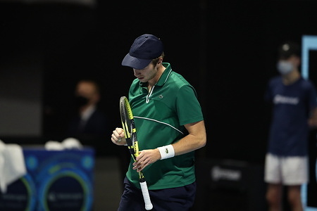 Botic van de Zandschulp of Netherlands seen during a match against Marin Cilic of Croatia at the St. Petersburg Open, 2021 tennis tournament at Sibur Arena.
(Final score: Botic van de Zandschulp 0:2 Marin Cilic)