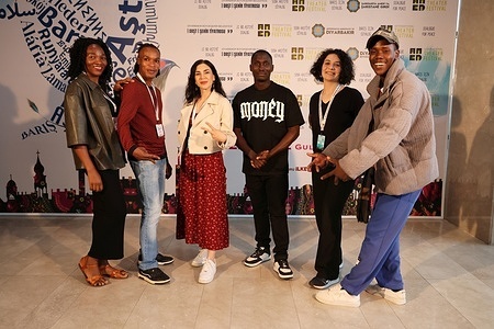 The Kyente Cultural Group, a dance troupe from Uganda, attends the 11th Amed Theater Festival, organized by the Metropolitan Municipality of Diyarbakir and the Amed City Theater.