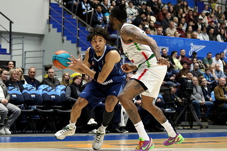 Johnny Juzang (9) of Zenit in action during the VTB United League basketball match, Regular Season, between Zenit Saint Petersburg and UNICS Kazan at "kck Arena". Final score; Zenit 86:69UNICS Kazan.