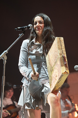 The singer Valeria Castro performs during her performance festival Inverfest at the Circo Price, in Madrid.