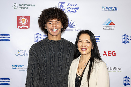 Recording Artist Aaron Tien Joseph Brown, Widow of George Brown-Kool, the Gang and Hanh Brown attend Entrepreneur Educational Center Inc. Grand celebration and Open House at EECI Office.