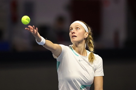 Petra Kvitova of Czech Republic in action during the St. Petersburg Ladies Trophy 2022 tennis tournament against Jule Niemeier of Germany.
Final score; Petra Kvitova 2:0 Jule Niemeier.