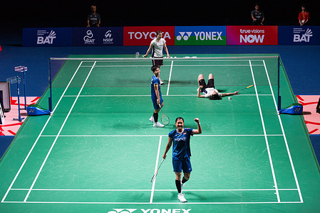 General view during the Badminton Princess Sirivannavari Thailand Masters 2026 Women's doubles semifinals match between Amallia Cahaya Pratiwi and Siti Fadia Silva Ramadhanti of Indonesia after winning over Kaho Osawa and Mai Tanabe of Japan at Nimibutr Stadium. Amallia Cahaya Pratiwi and Siti Fadia Silva Ramadhanti of Indonesia won over Kaho Osawa and Mai Tanabe of Japan 2:1 (23:21, 12:21, 15:21)