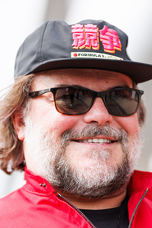 Actor Jack Black in the paddock ahead of the F1 Grand Prix of Japan at the Suzuka Circuit