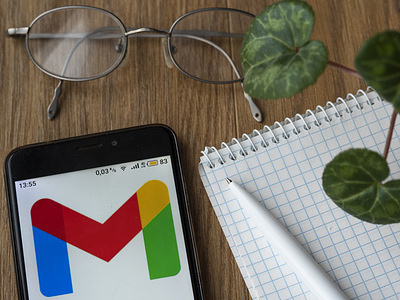 In this photo illustration a Gmail logo is seen displayed on a smartphone.