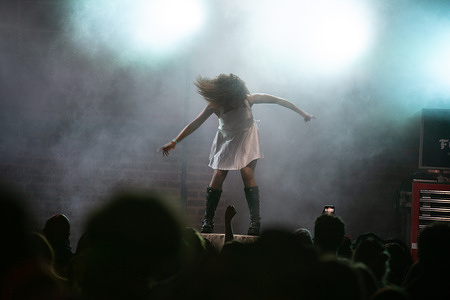Yoanna Bolzli, known as YOA performs live on the first day of the Rock en Seine Festival in Paris. The French-Swiss singer and actress YOA performed at the first day of the Rock en Seine Festival, at Domaine National Saint-Cloud, in Paris.