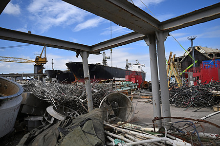 A general view of Ferdous Steel Shipbreaking Yard where nine workers died after suspected toxic gas exposure while dismantling a ship.