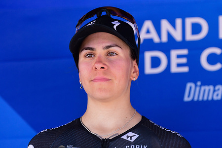 Victory for pro cyclist Gery Celia of the FDJ United Suez team in the first round of the French Women's cycling cup at big prize of Chambéry. First round of the French Women's Cycling Cup in Chambéry, France, with a victory for pro cyclist Gery Celia of the FDJ United Suez team.