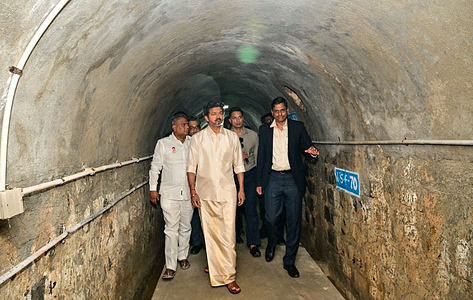 Tamil Nadu Chief Minister Thiru. C. Joseph Vijay arrives to release Cauvery water from the Mettur Dam that will facilitate Samba cultivation in the Cauvery Delta districts. This event was felicitated by farmers and local women folks (Farmers).