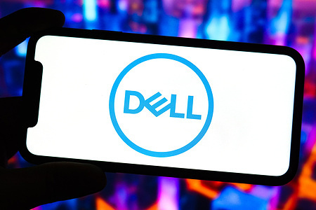 In this photo illustration, the logo of Dell Technologies is displayed on the screen of a smartphone.