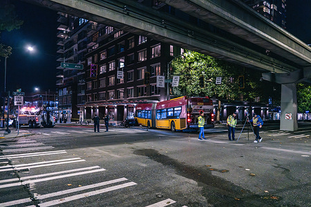 A bus crashed into a building in Seattle which killed at least one person and trapped another person in a vehicle. An incident unfolded in Seattle's Belltown area on a Saturday afternoon when a King County Metro bus collided with a building, resulting in the death of a pedestrian and critical injuries to another vehicle's driver. First responders rushed to the scene to address the dire situation. The Seattle Fire Department sprang into action following reports of a vehicular collision involving a bus. The calamity occurred at the intersection of 5th Avenue and Battery Street at approximately 3:40 p.m. Their efforts included extricating a trapped 31-year-old male driver from the vehicle involved in the crash.