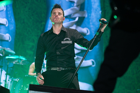 Singer Dani Martin performs live during his concert at the Movistar Arena in Madrid.