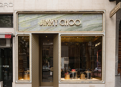 The Jimmy Choo store seen along the elegant Boulevard Andrassy in central Budapest.