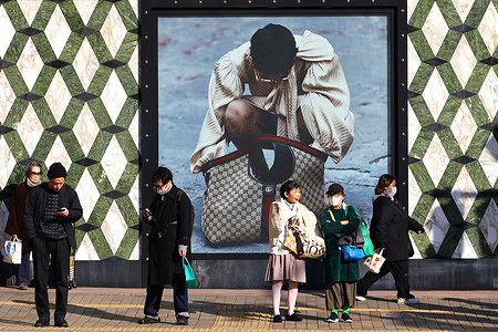 People seen in front of Gucci’s newly opened store.