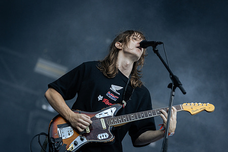 Michael Todd Gordon, aka MK Gee, North American singer-songwriter and music producer performs live on stage during the second day of the Rock en Seine music festival at the Domaine National Parc de Saint-Cloud.