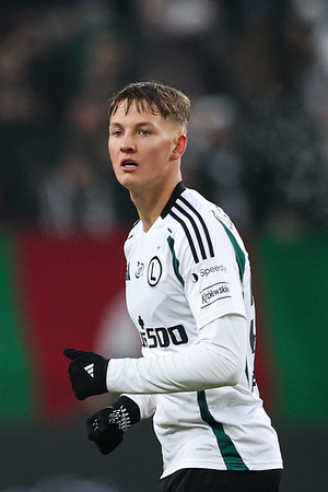 Jan Leszczynski of Legia Warszawa seen in action during the Polish League PKO BP Ekstraklasa 2025/2026 football match between Legia Warszawa and Wisla Plock at Stadion Wojska Polskiego. Final score; Legia Warszawa 2:1 Wisla Plock.