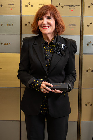 The writer Elvira Lindo seen during her tribute event, Legacy of the writer Elvira Lindo at the Caja de las Letras of the Cervantes Institute in Madrid.
