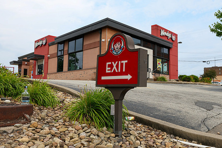 A Wendy's fast food restaurant is seen in Pittsburgh.