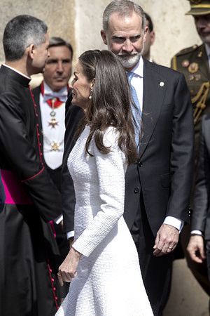 King Felipe and Queen Letizia of Spain leave the Vatican after meeting with Pope Leo XIV.
