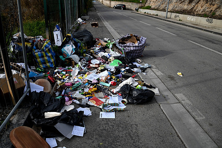 Images of illegal dumping seen happening on the side of the road.