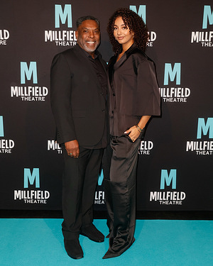 Roy Hart and Kyra Lewis attend the Platinum 20: A New Era VIP Press Launch held at the Millfield Theatre in London