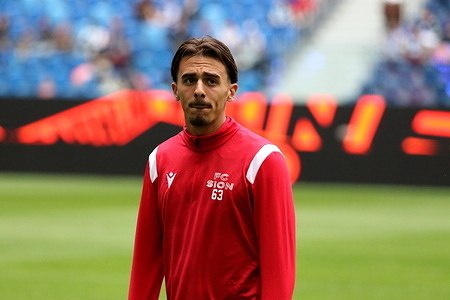 Adrien Llukes (63) of Sion seen in action during the Winline, Super Session, Friendly match football match between Zenit Saint Petersburg and Sion Switzerland at Gazprom Arena. Final score; Zenit 5:2 Sion.
